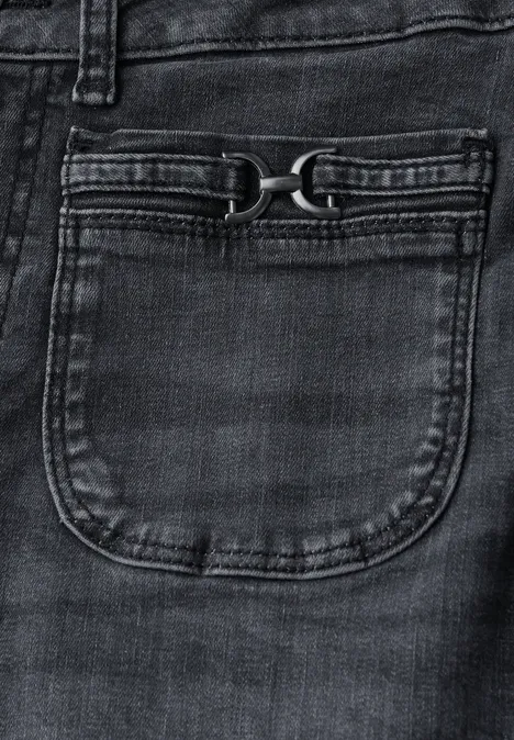 Wide Leg Jeans Steel Grey Washed