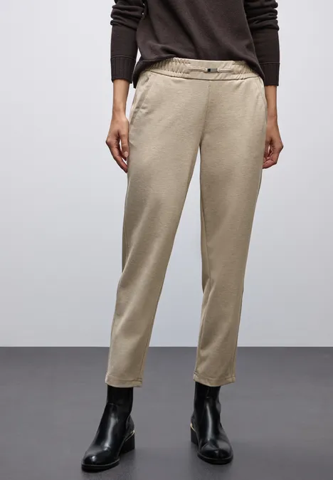 Melange Hose mit Detail sanded beige mel.