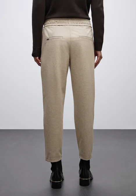 Melange Hose mit Detail sanded beige mel.