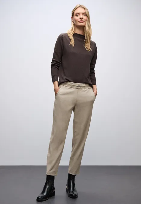 Melange Hose mit Detail sanded beige mel.