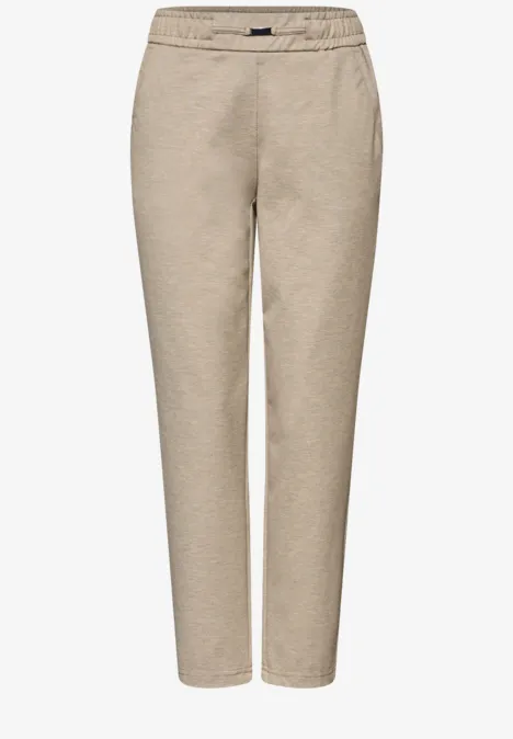 Melange Hose mit Detail sanded beige mel.