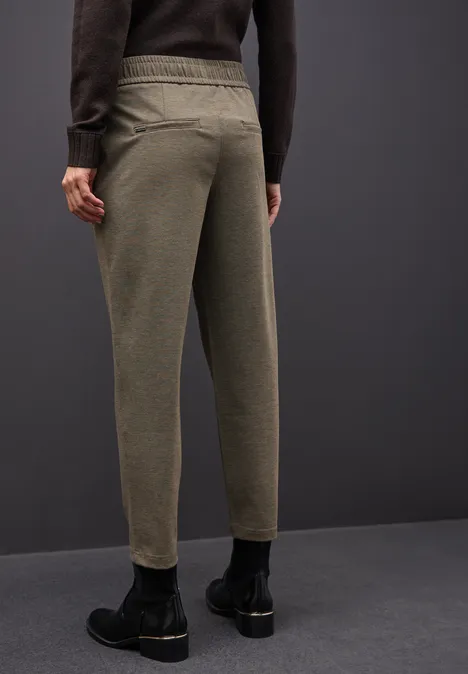 Melange Hose mit Detail darkest brown mel.
