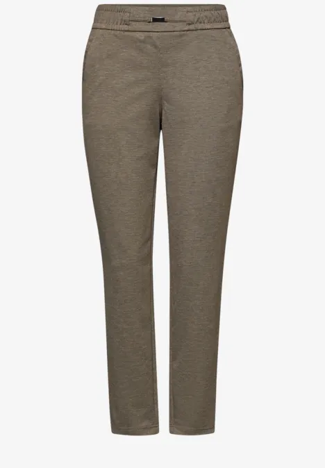 Melange Hose mit Detail darkest brown mel.