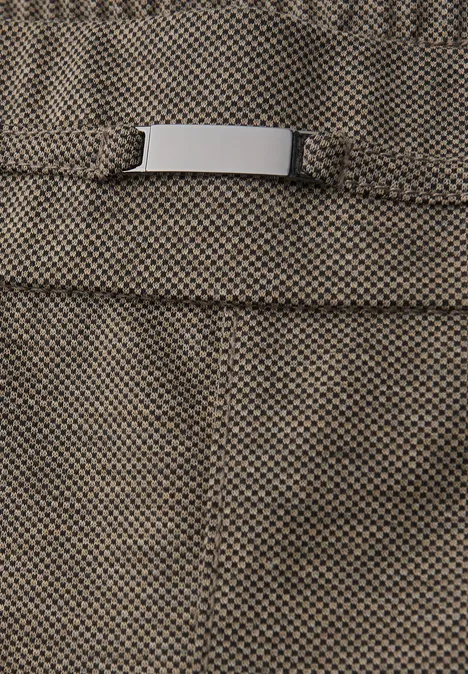 Melange Hose mit Detail darkest brown mel.