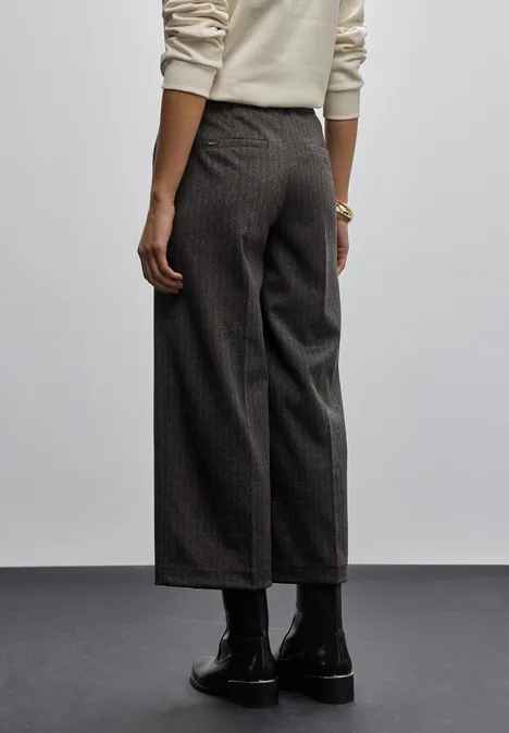 Culotte mit Fishbone Muster darkest brown