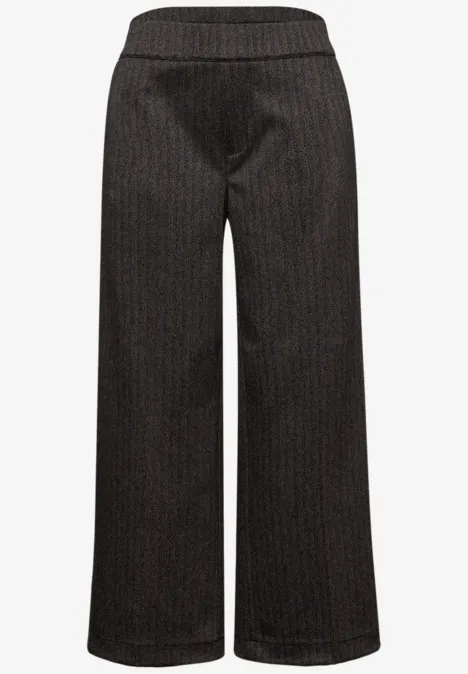 Culotte mit Fishbone Muster darkest brown