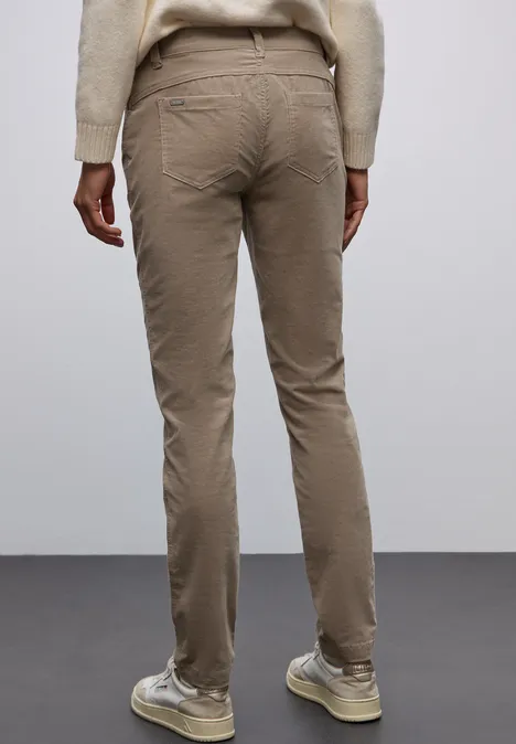 Cordhose im Casual Fit flowing beige