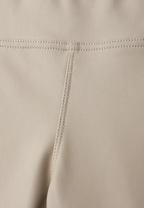 Leder Look Leggings dark moonstone sand