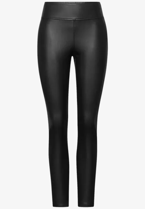 Leder Look Leggings darkest brown