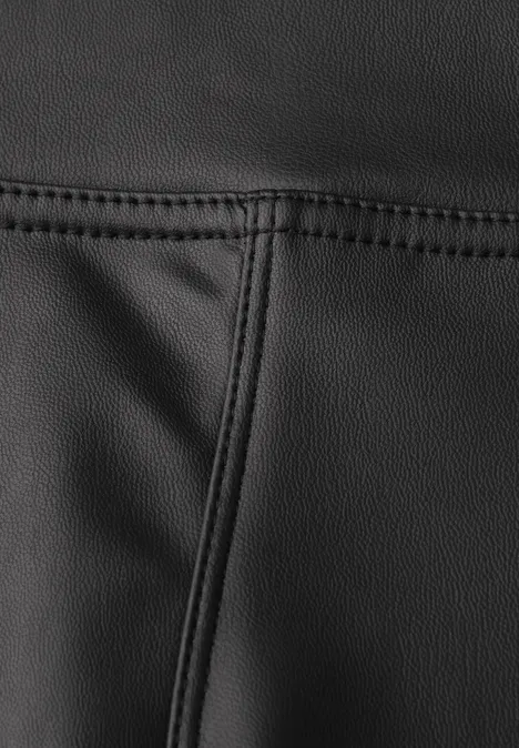 Leder Look Leggings darkest brown