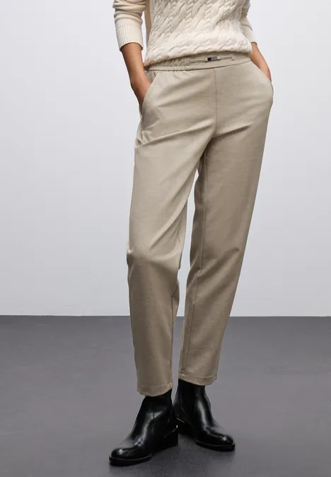 Melange Hose mit Detail sanded beige mel.