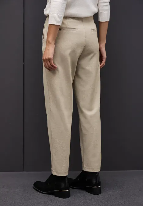 Melange Hose mit Detail sanded beige mel.