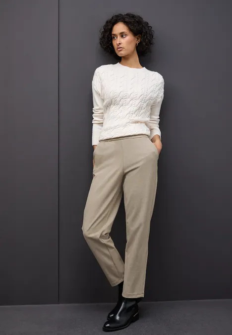 Melange Hose mit Detail sanded beige mel.
