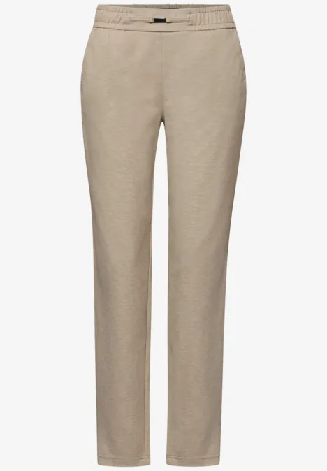 Melange Hose mit Detail sanded beige mel.