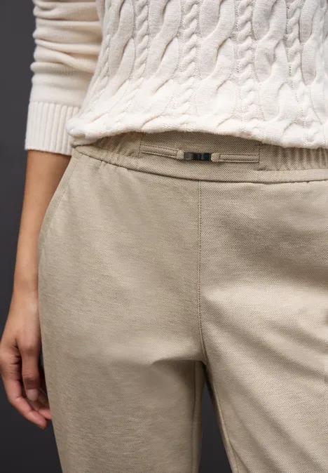Melange Hose mit Detail sanded beige mel.