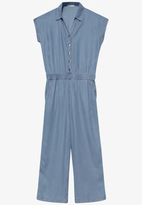 Wide Leg Jumpsuit au look délavé Light Blue soft wash