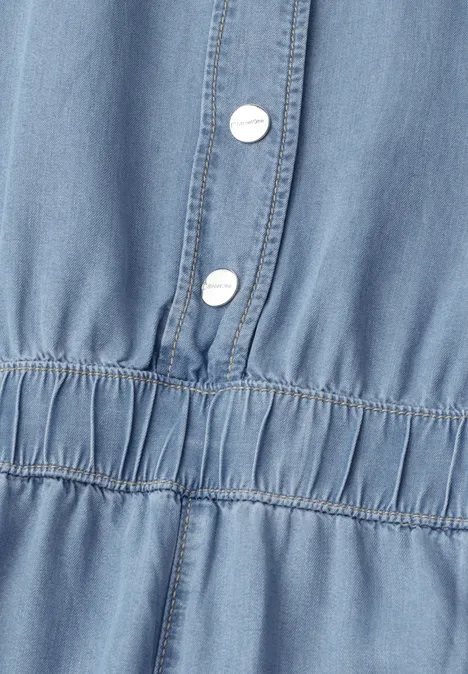 Jumpsuit Wide Legs in een gewassen look Light Blue soft wash