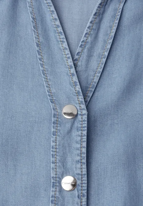 Jumpsuit Wide Legs in een gewassen look Light Blue soft wash