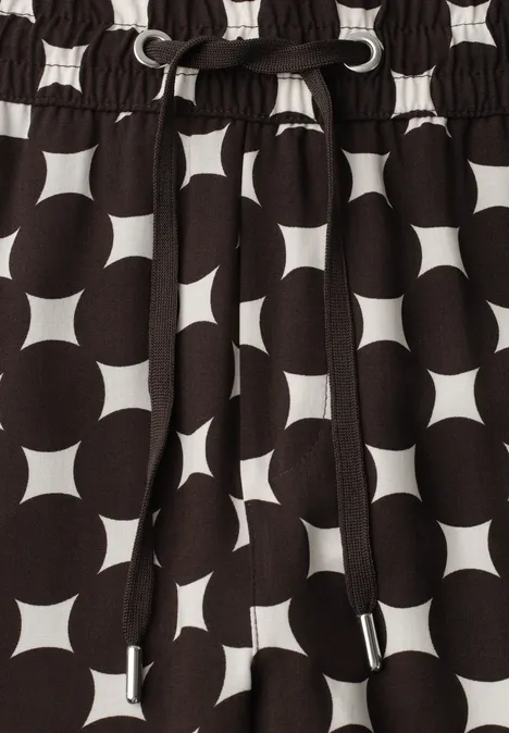 High Waist Wide Leg Hose mit Print soft beige