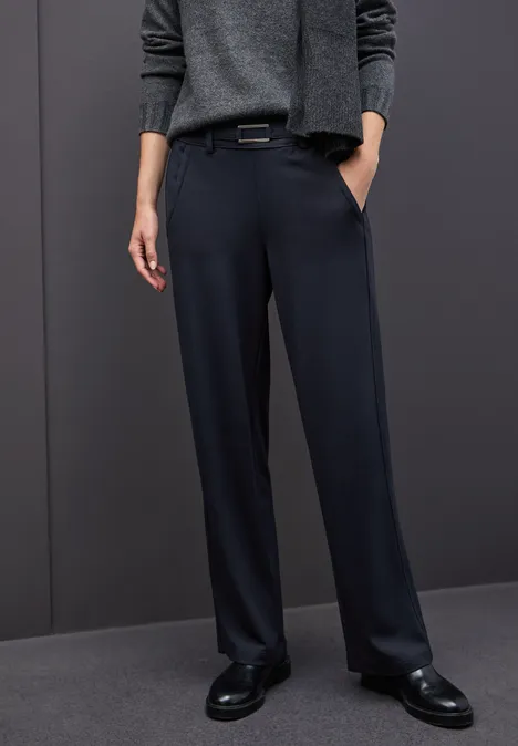 Straight Leg Hose mit Detail deep blue
