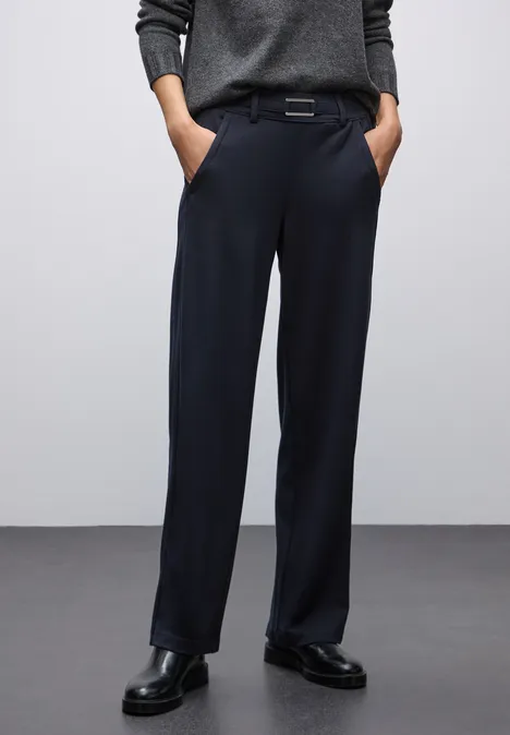 Straight Leg Hose mit Detail deep blue