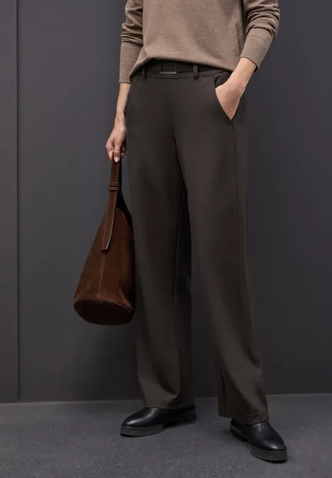 Straight Leg Hose mit Detail darkest brown