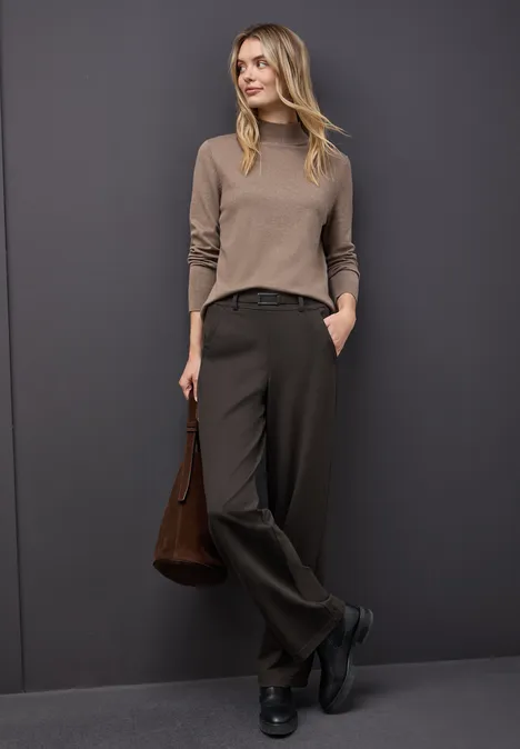 Straight Leg Hose mit Detail darkest brown