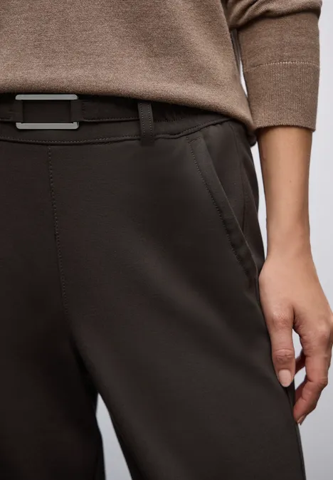 Straight Leg Hose mit Detail darkest brown