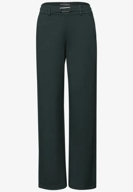 Straight Leg Hose mit Detail evernight green