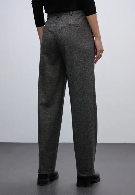 Gemêleerde broek met rechte leg Black