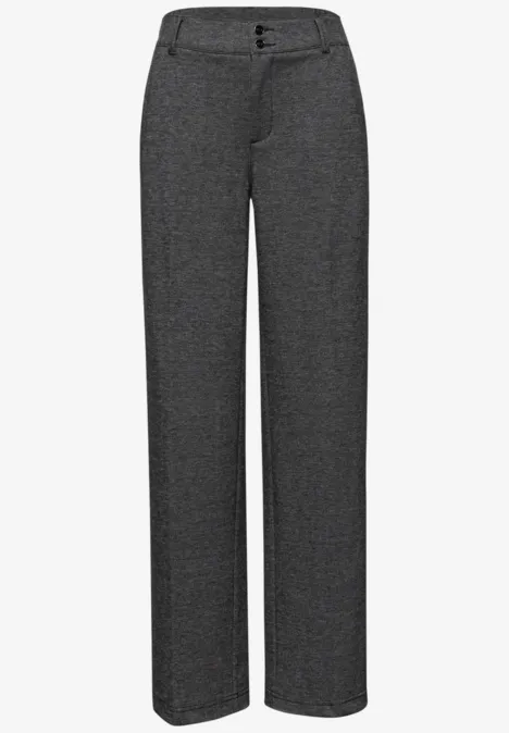 Gemêleerde broek met rechte leg Black