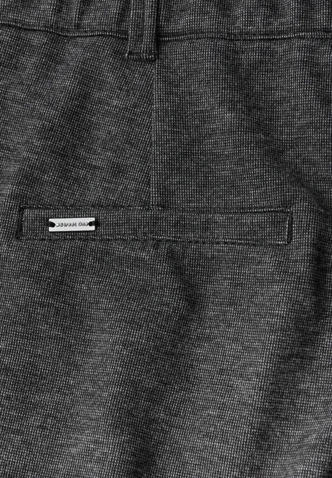 Gemêleerde broek met rechte leg Black