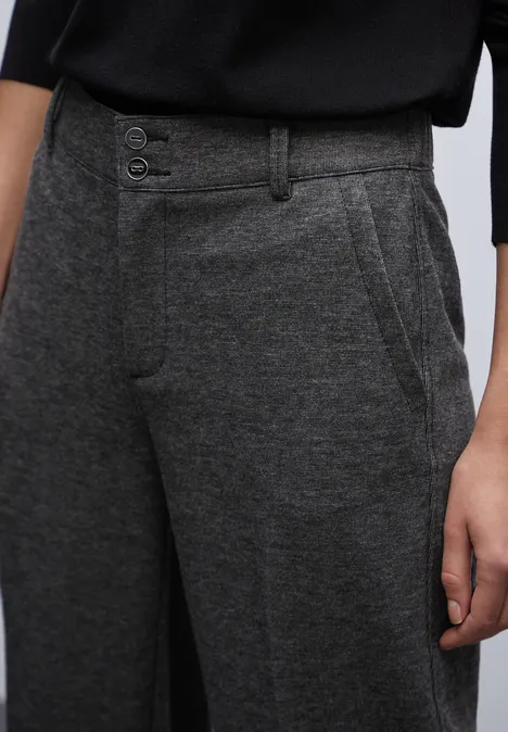 Gemêleerde broek met rechte leg Black