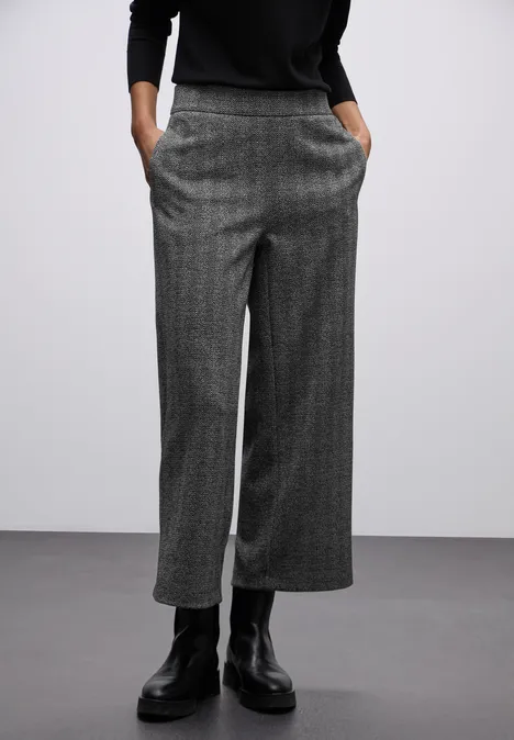 Glitzernde Wide Leg Hose Black