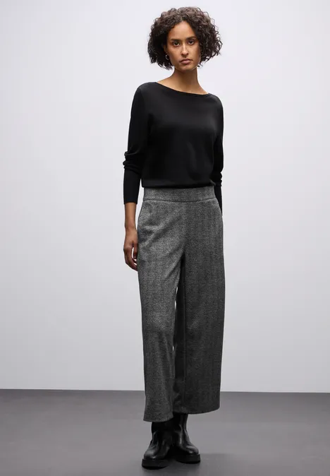 Glitzernde Wide Leg Hose Black