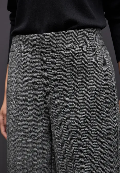 Glitzernde Wide Leg Hose Black