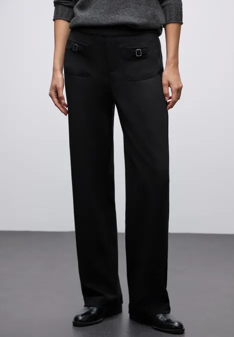 Hose mit Schnallendetail Black Hose mit Schnallendetail Black