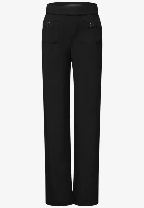 Hose mit Schnallendetail Black Hose mit Schnallendetail Black