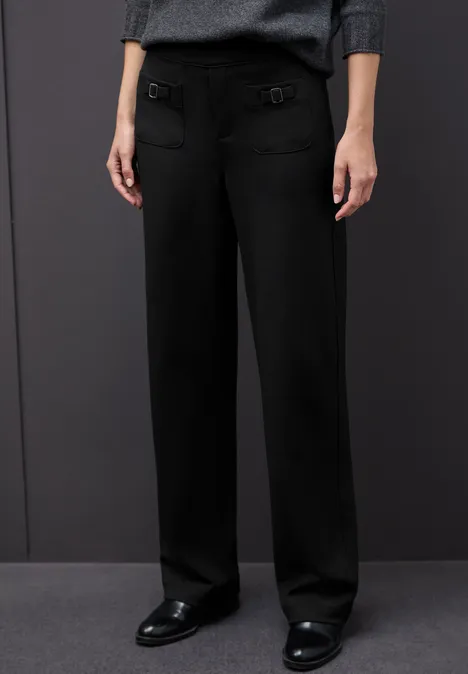 Hose mit Schnallendetail Black Hose mit Schnallendetail Black