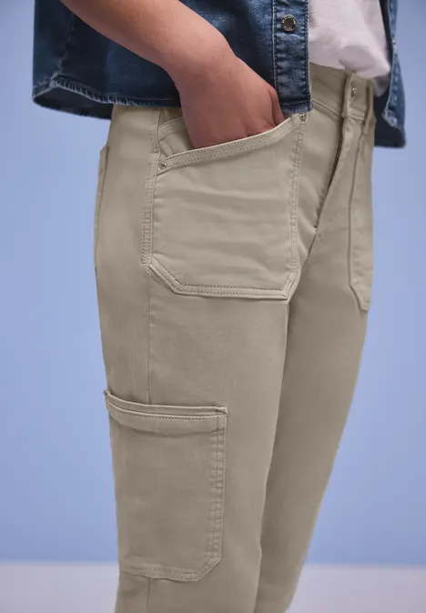 Jeansy Cargo Beige Washed