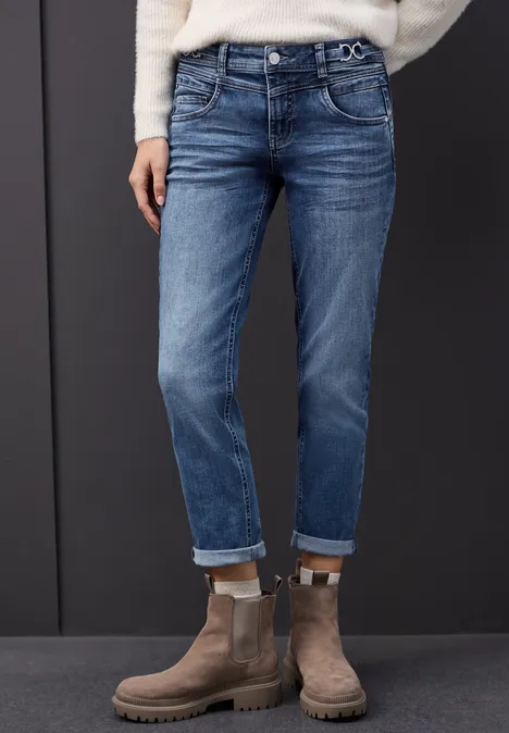 Casual Fit Jeans mid blue random washed Casual Fit Jeans mid blue random washed