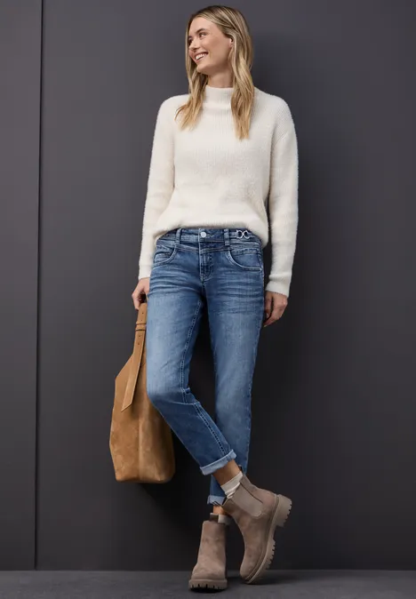 Casual Fit Jeans mid blue random washed Casual Fit Jeans mid blue random washed