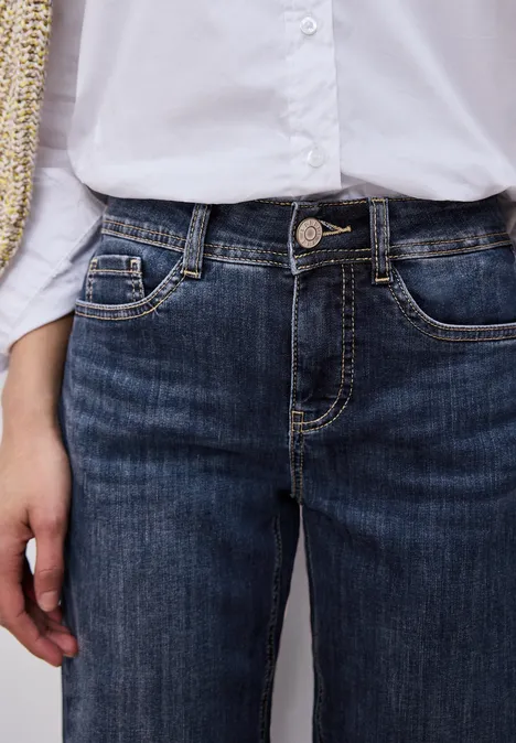 Jeansy z prostymi nogawkami mid blue washed