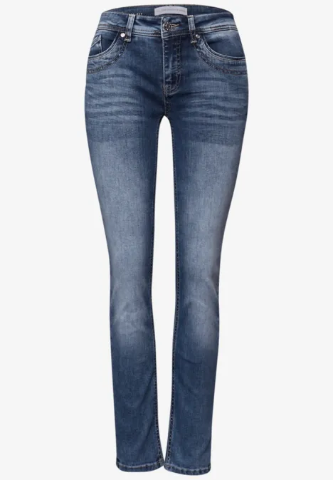 Slim Leg Jeans mid blue random washed Slim Leg Jeans mid blue random washed