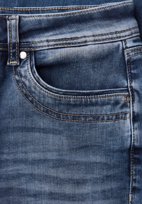 Slim Leg Jeans mid blue random washed Slim Leg Jeans mid blue random washed