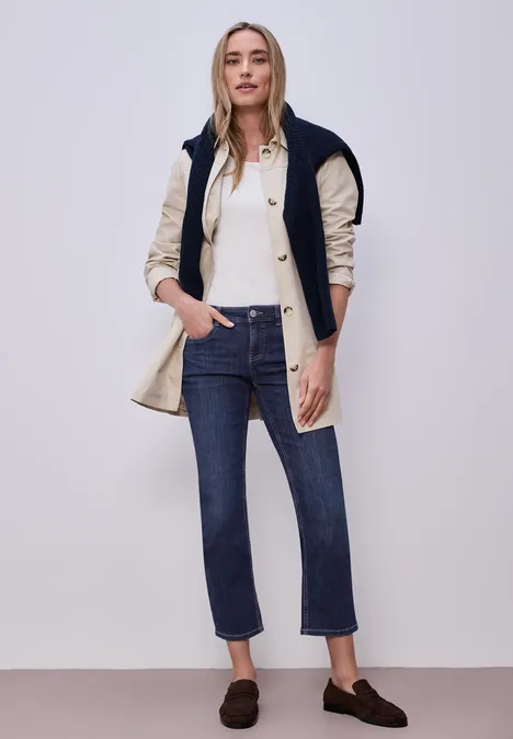 Jeans Straight Legs Dark Blue Wash