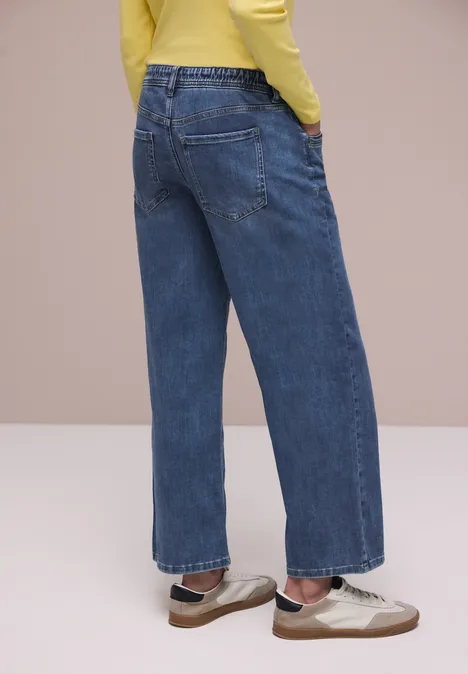 Wide Leg Jeans Medium Blue Wash