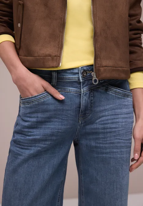 Wide Leg Jeans Medium Blue Wash