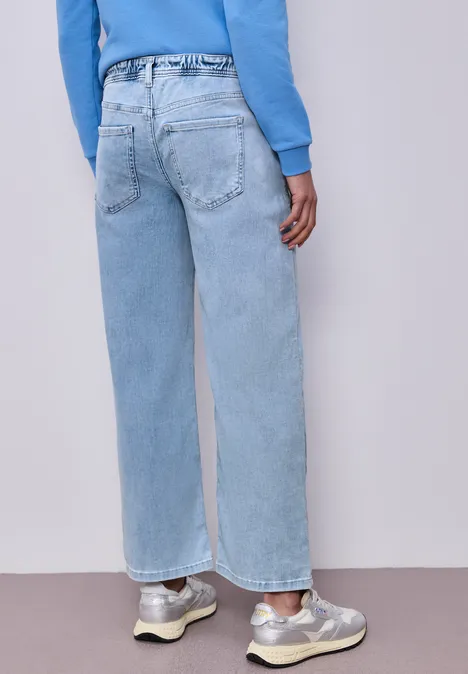 Wide Leg Jeans Bleached Washed
