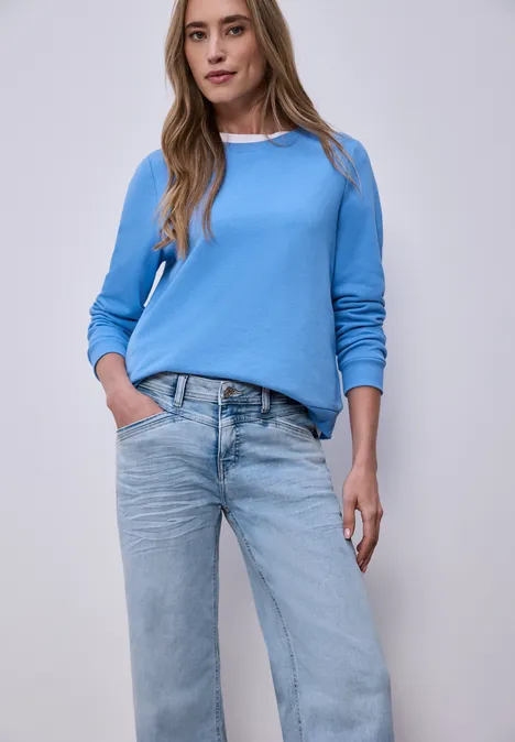 Wide Leg Jeans Bleached Washed